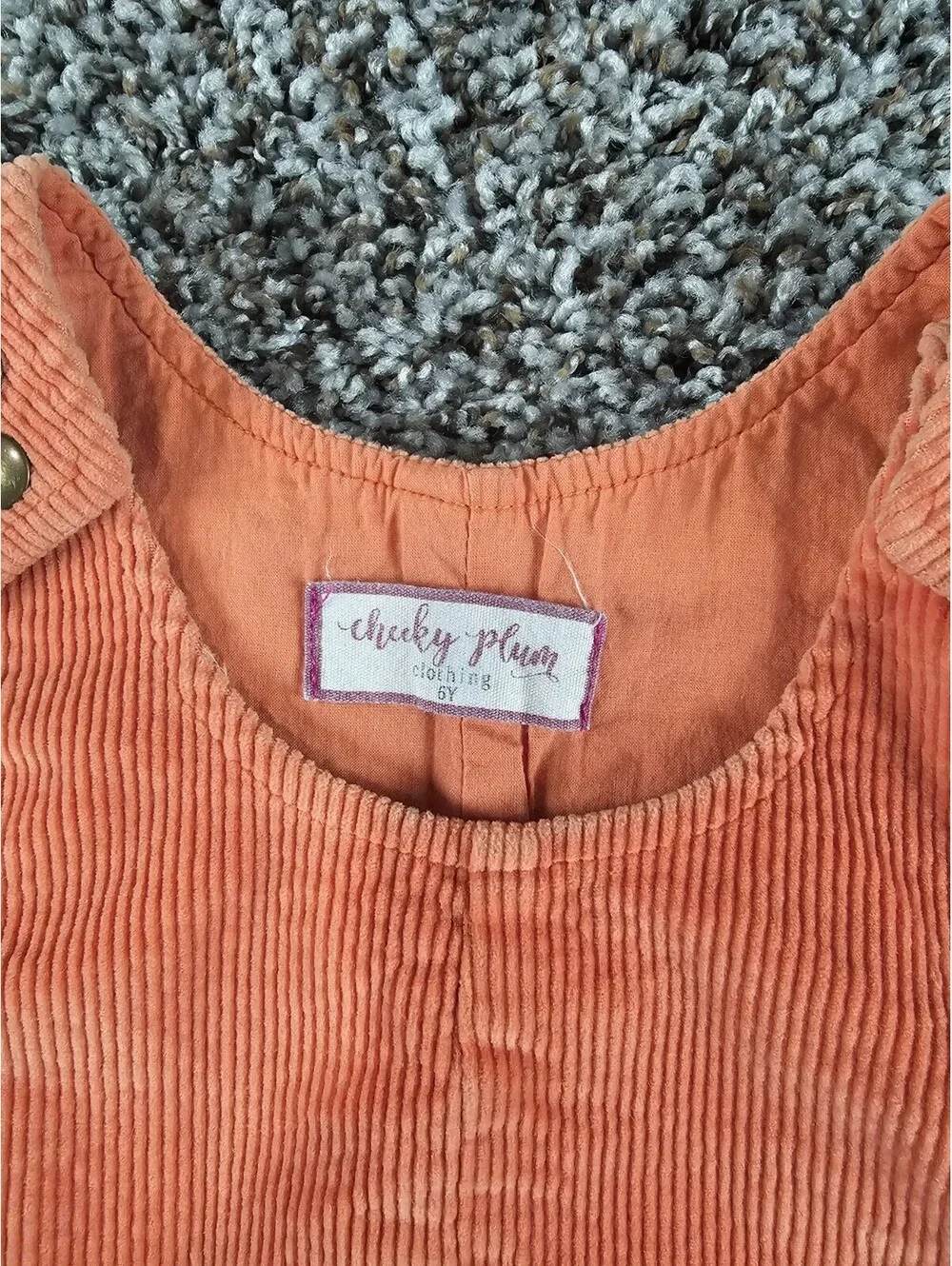 Cheeky Plum Clothing Girls Sz 6 Jumper Dress Orange Corduroy Autumn